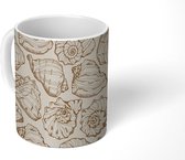 Mok - Koffiemok - Zee - Schelp - Patronen - Mokken - 350 ML - Beker - Koffiemokken - Theemok
