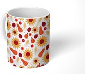 Mok - Koffiemok - Zonnebloem - Pompoen - Bloemen - Design - Mokken - 350 ML - Beker - Koffiemokken - Theemok