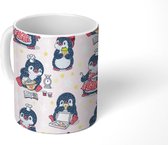 Mok - Koffiemok - Pinguïn - Bakken - Patronen - Kerstmis - Mokken - 350 ML - Beker - Koffiemokken - Theemok