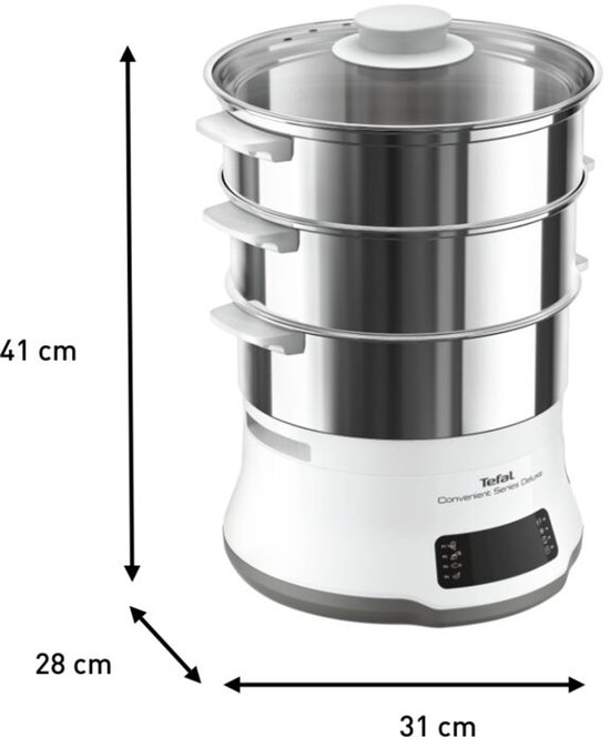 Tefal Convenient Series Deluxe VC502D - Stoomkoker - 3 Schalen - Timer - 1800W