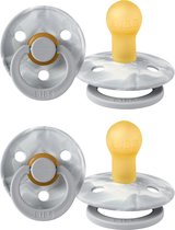 BiBS - Round Pacifier - Stage 1 Fopspeen - 0+ maanden - 2 stuks - Cloud Ivory / Cloud Ivory