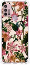 Telefoon Hoesje Motorola Moto G30 | G20 | G10 Leuk Hoesje met transparante rand Bloemen