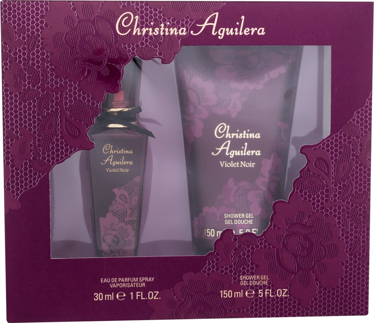Christina Aguilera Violet Noir Geschenkset Eau de Parfum 30ml & Shower Gel  150ml | bol.com