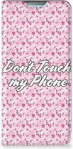 Hoesje Geschikt voor Samsung Galaxy A53 Bookcase Flowers Pink Don't Touch My Phone