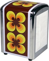 servethouder 14 cm staal/chroom geel/wit