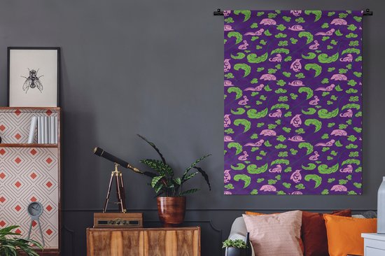 Wandkleed - Wanddoek - Bladeren - Dieren - Patronen - 120x160 cm - Wandtapijt