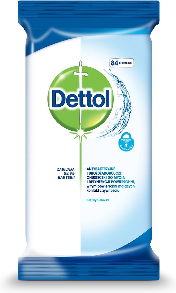 Dettol - Antibacterial And Yeast-Like Wipes For Washing And Disinfecting The Surface 84Pcs