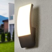 Lucande - LED wandlamp buiten - 1licht - Aluminium, polykarbonat - H: 28.7 cm - mørkegrå, hvit - Inclusief lichtbron