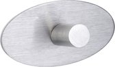 wandhaak met strip 5 cm RVS zilver 2 stuks