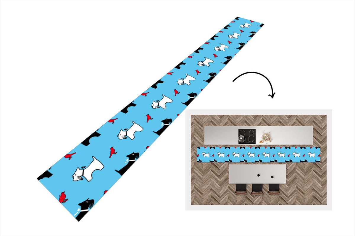 KitchenYeah Keukenloper - Keukenmat - Hond - Vogel - Dieren - Patronen - Kinderen - Keuken vloerkleed multicolor, foto 2