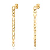 Twice As Nice Oorbellen in goudkleurig edelstaal, figaro ketting