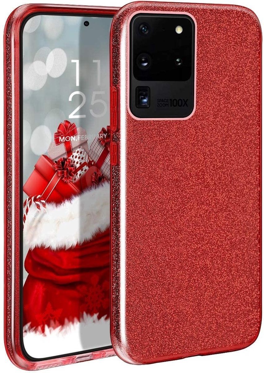 oTronica Backcover glitter Geschikt Voor Samsung Galaxy A33 (5G) hoesje - Rood