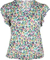 Paprika Dames T-shirt in tricot met een vlekjesmotief - T-shirt - Maat 50