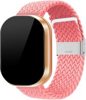 SmartphoneClip® Nylon gevlochten Roze Bandje geschikt voor Fitbit Versa 3 en Fitbit Sense