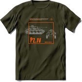 Panzer 4 leger T-Shirt | Unisex Army Tank Kleding | Dames / Heren Tanks ww2 shirt | Blueprint | Grappig bouwpakket Cadeau - Leger Groen - M