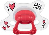 fopspeen Natural I Love Papa 20m+ siliconen wit/rood