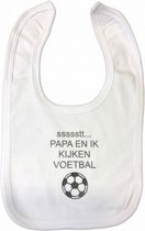 slabber Voetbal jongens 33 cm katoen wit/grijs