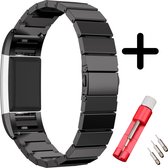 Geschikt voor Fitbit Charge 2 bandje metaal zwart + toolkit