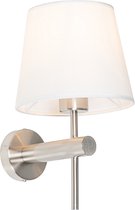 QAZQA pluk - Moderne Wandlamp voor binnen - 1 lichts - D 22 cm - Wit - Woonkamer | Slaapkamer