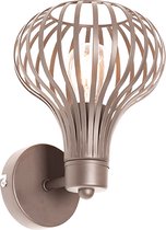 QAZQA frances - Moderne Wandlamp voor binnen - 1 lichts - D 19.5 cm - Bruin -  Woonkamer | Slaapkamer | Keuken