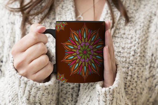 Mug Magique - Photo sur Mugs Chauffants - Mug à Café - Mandala - Design - Bohème - Mug Magic - Tasse - 350 ML - Mug à Thé