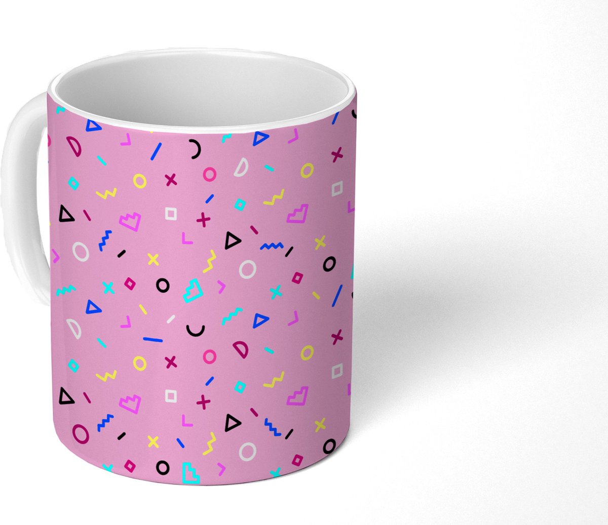 Mok - Koffiemok - Design - Patronen - Roze - Jaren 80 - Mokken - 350 ML - Beker - Koffiemokken - Theemok
