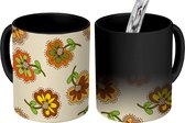 Magische Mok - Foto op Warmte Mokken - Koffiemok - Design - Bloemen - Retro - Vintage - Magic Mok - Beker - 350 ML - Theemok