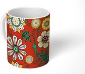 Mok - Koffiemok - Design - Bloemen - Hippie - Retro - Mokken - 350 ML - Beker - Koffiemokken - Theemok