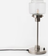 Art Deco Trade - Slanke Tafellamp Getrapte Cilinder Small Helder 20's Matnikkel