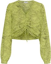 Noisy May NMCLARA L/S V-NECK SHIRT WVN Dames Top Wild Lime - Maat M