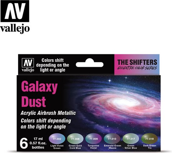 Supersonische snelheid Herstellen verkorten Vallejo val 77092 - The Shifters set Galaxy Dust Set - 6 x 17 ml (speciale  kleuren) | bol.com