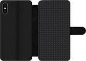 Bookcase Geschikt voor iPhone XS telefoonhoesje - Afbeelding - Zwart - Met vakjes - Wallet case met magneetsluiting