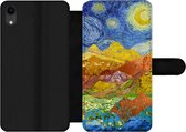 Bookcase Geschikt voor iPhone XR telefoonhoesje - Oude Meesters - Collage - Van Gogh - Met vakjes - Wallet case met magneetsluiting