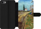 Bookcase Geschikt voor iPhone 8 telefoonhoesje - Pad door een veld met wilgen - Vincent van Gogh - Met vakjes - Wallet case met magneetsluiting