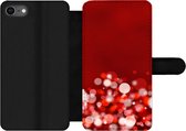 Bookcase Geschikt voor iPhone 8 telefoonhoesje - Rood - Design - abstract - Licht - Met vakjes - Wallet case met magneetsluiting