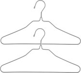 Set van 20x stuks metalen kledinghangers grijs 39 x 22 cm - Kledingkast hangers/kleerhangers