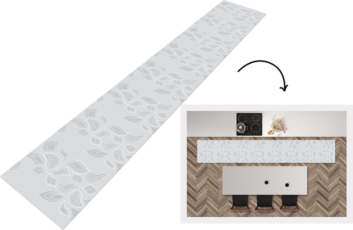 KitchenYeah Keukenloper - Keukenmat - Contour - Patronen - Bladeren - Keuken vloerkleed Multicolor