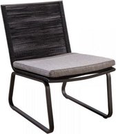 Kome chaise longue alu noir/corde noir/soilYoi