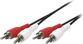 LogiLink 2xRCA - 2xRCA, 2.5m, 2 x RCA, Mâle, 2 x RCA, Mâle, 2,5 m, Noir