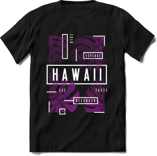 Hawaii Leafs | TSK Studio Zomer Kleding  T-Shirt | Paars | Heren / Dames | Perfect Strand Shirt Verjaardag Cadeau Maat 3XL