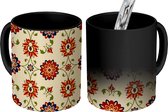 Magische Mok - Foto op Warmte Mokken - Koffiemok - Damast - Bloemen - Antiek - Patronen - Magic Mok - Beker - 350 ML - Theemok