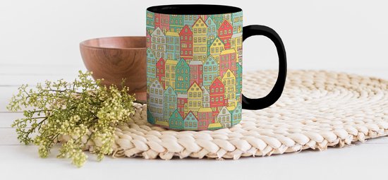 Magische Mok - Foto op Warmte Mokken - Koffiemok - Huis - Patronen - Pastel - Magic Mok - Beker - 350 ML - Theemok