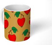 Mok - Koffiemok - Appel - Hart - Patroon - Vegan - Mokken - 350 ML - Beker - Koffiemokken - Theemok