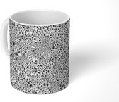 Mok - Koffiemok - Patronen - Druppels - Zwart Wit - Mokken - 350 ML - Beker - Koffiemokken - Theemok