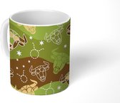 Mok - Koffiemok - Stier - Zodiac - Groen - Patroon - Mokken - 350 ML - Beker - Koffiemokken - Theemok