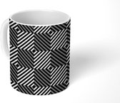 Mok - Koffiemok - Optische Illusie - Patronen - Schaakbord - Mokken - 350 ML - Beker - Koffiemokken - Theemok