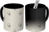 Magische Mok - Foto op Warmte Mokken - Patronen - Skull - Halloween - Magic Mok - Beker - 350 ML - Uitdeelcadeautjes