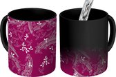 Magische Mok - Foto op Warmte Mokken - Koffiemok - Bloemen - Paars - Design - Magic Mok - Beker - 350 ML - Theemok