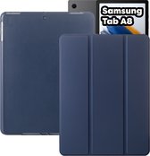 Tablet Hoes + Standaardfunctie - Geschikt voor Samsung Tab A8 Hoes - 10.5 inch (2021-2022) - Donker Blauw