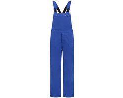 Tuinbroek - blauw - unisex - grote maten - verstelbare schouderbanden - werkbroek met zijzakken - polyester/katoen XXXL